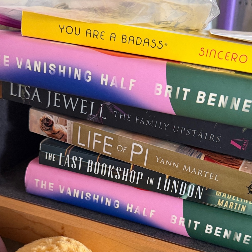 Stack of Popular Fiction Paperbacks - Pink, Yellow, Green, Black